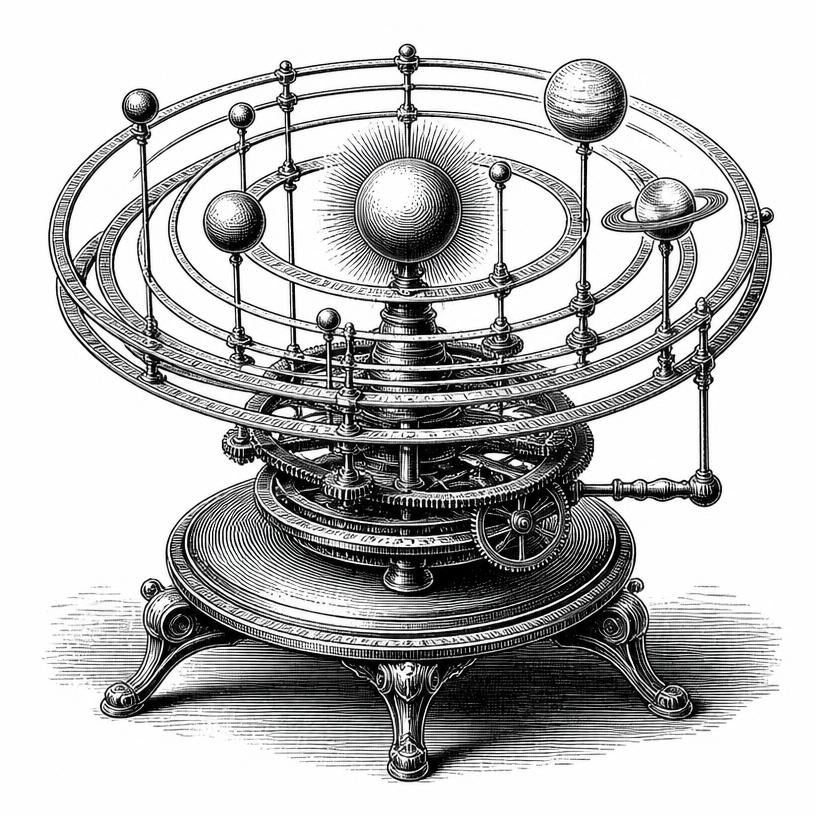 The Celestialer masthead engraving: an antique orrery
